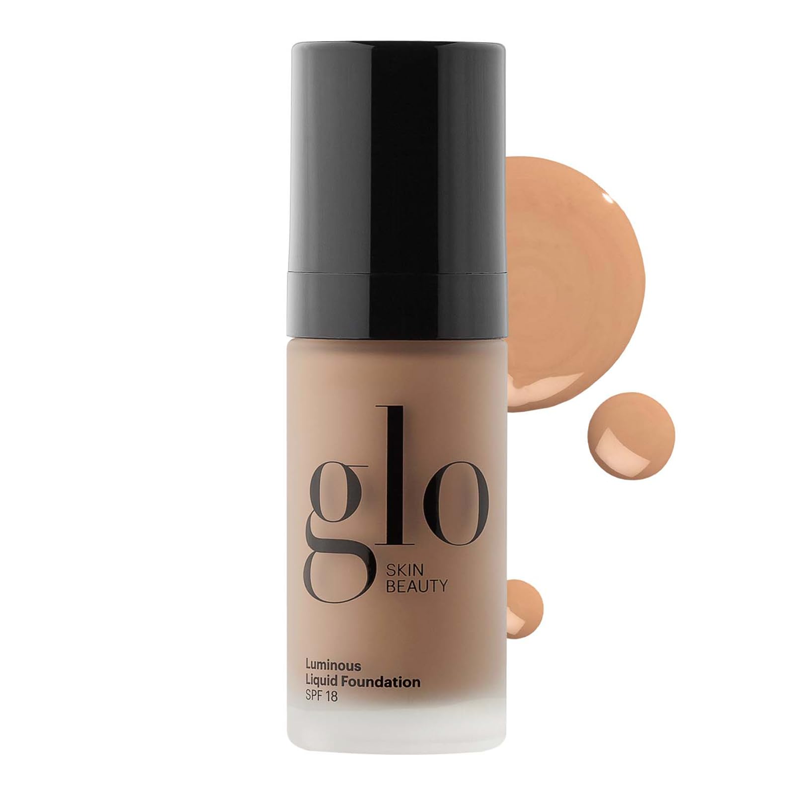 Glo Skin Beauty Luminous Liquid Mineral Foundation Makeup with SPF 18 (Brûlée) - Improves Uneven Skin Tone, Smooths & Corrects Imperfections, Sheer to Medium Coverage, Dewy Finish