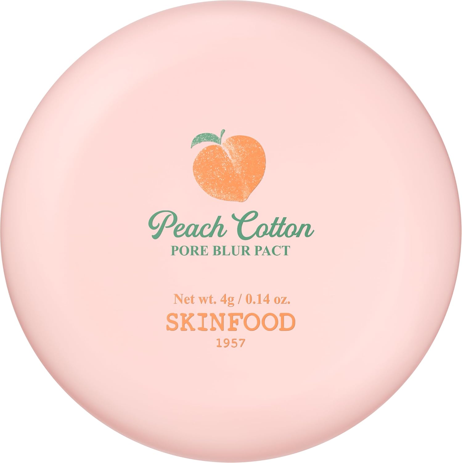 SKINFOOD Peach Cotton Pore Blur Pact - Sebum Control Pack with Silky Texture - Long Lasting Makeup Fixing - Pore Primer with Mineral Powder for Oily Skin - Pore Quick Minimizer