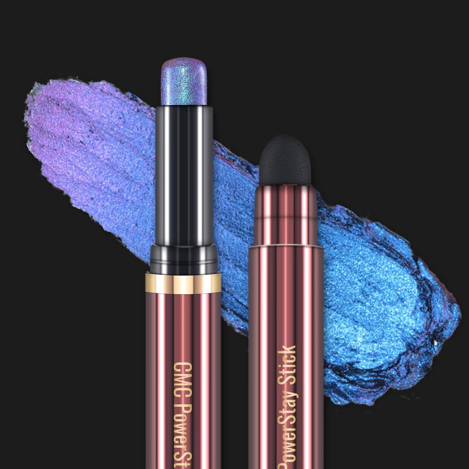 CHARMACY Multichrome 2 in 1 Cream Eyeshadow Stick, Waterproof Eye Brightener Highlighter Stick Makeup, High Pigmented, Smudge-Proof, Vegan & Cruelty-Free (#904)