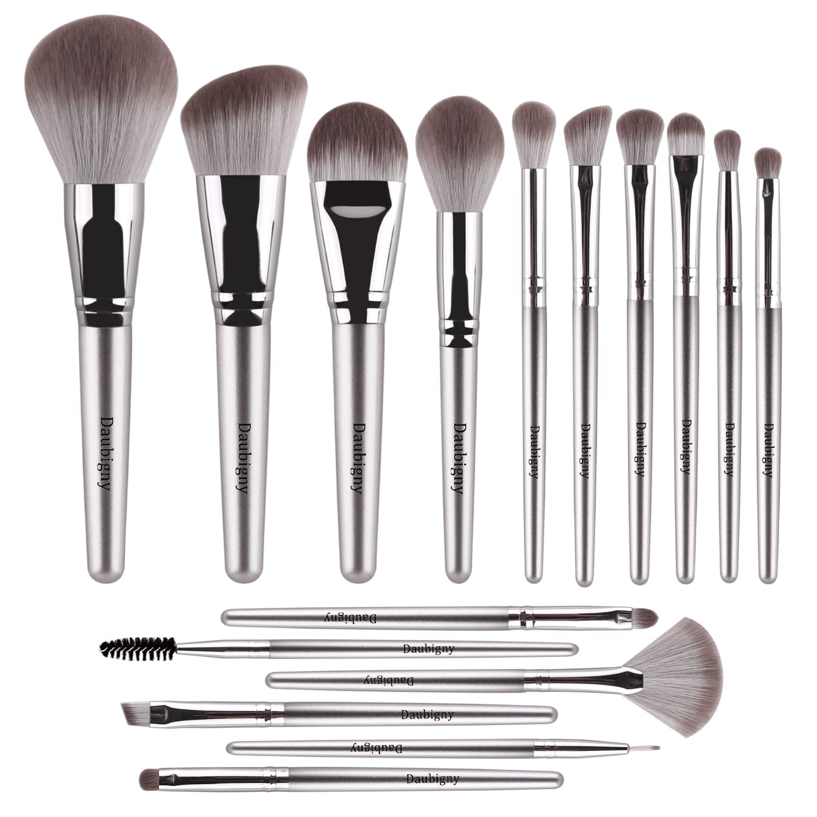 Makeup Brushes, Daubigny 16Pcs Complete Premium Synthetic Makeup Brush Set with Professional Foundation Brushes Powder Concealers Eye shadows Blush Makeup Brush for Perfect Makeup (Champagne Gold)