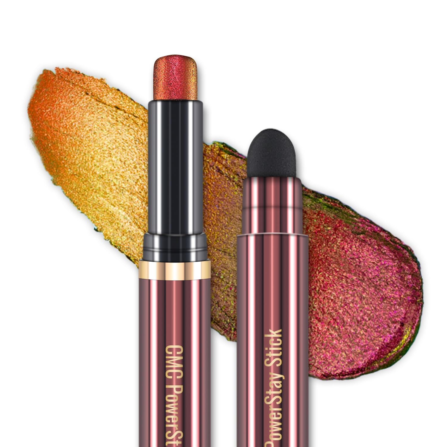 CHARMACY Multichrome 2 in 1 Cream Eyeshadow Stick, Waterproof Eye Brightener Highlighter Stick Makeup, High Pigmented, Smudge-Proof, Vegan & Cruelty-Free (#904)