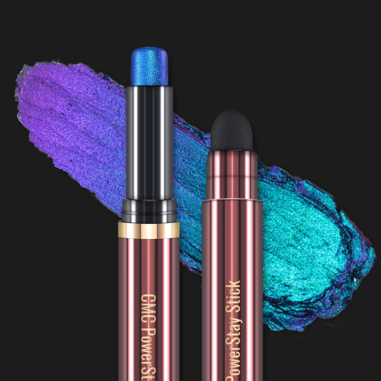 CHARMACY Multichrome 2 in 1 Cream Eyeshadow Stick, Waterproof Eye Brightener Highlighter Stick Makeup, High Pigmented, Smudge-Proof, Vegan & Cruelty-Free (#904)