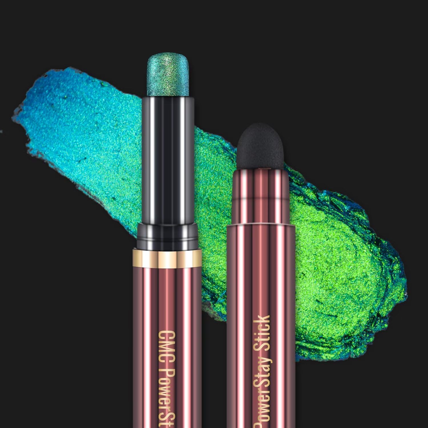CHARMACY Multichrome 2 in 1 Cream Eyeshadow Stick, Waterproof Eye Brightener Highlighter Stick Makeup, High Pigmented, Smudge-Proof, Vegan & Cruelty-Free (#904)