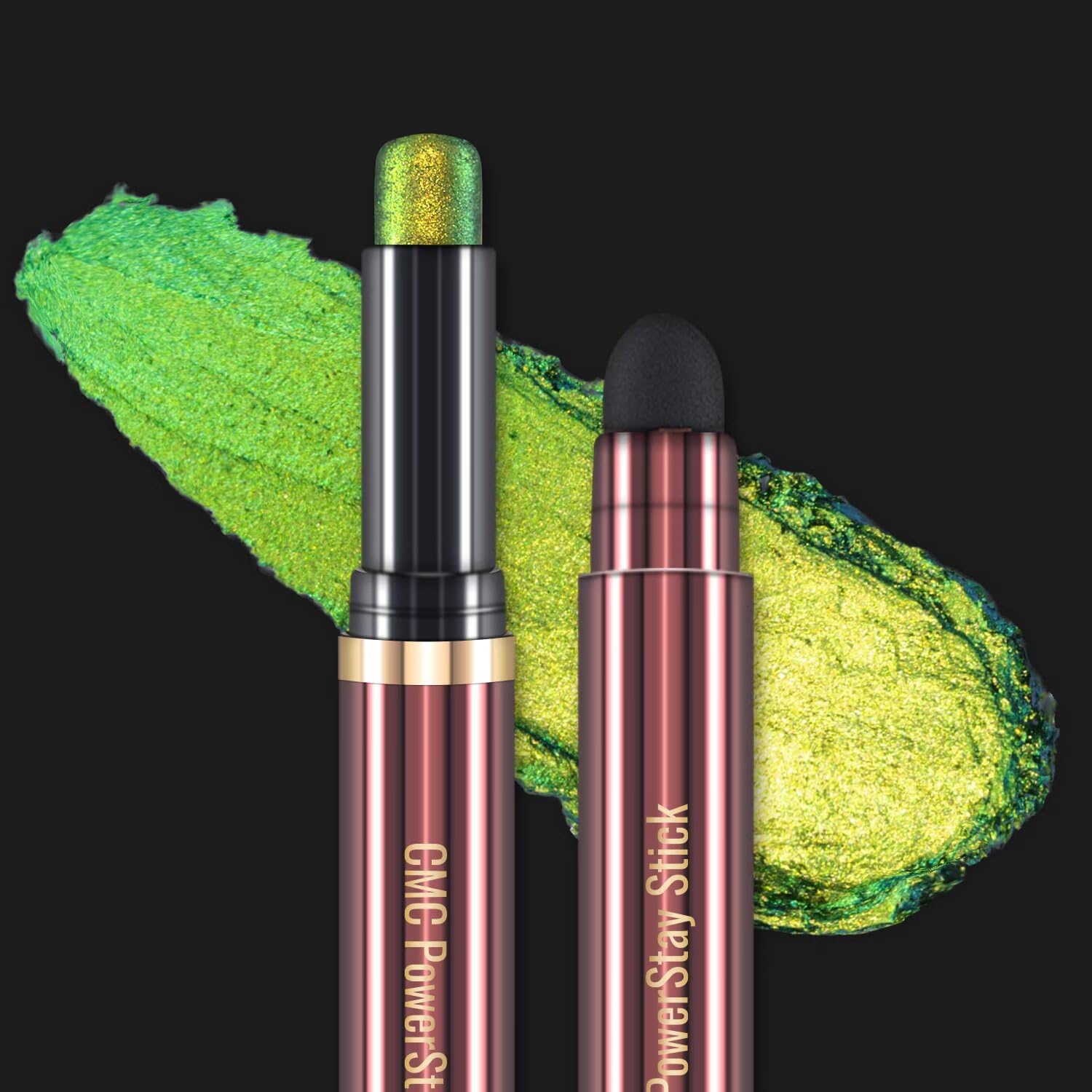 CHARMACY Multichrome 2 in 1 Cream Eyeshadow Stick, Waterproof Eye Brightener Highlighter Stick Makeup, High Pigmented, Smudge-Proof, Vegan & Cruelty-Free (#904)