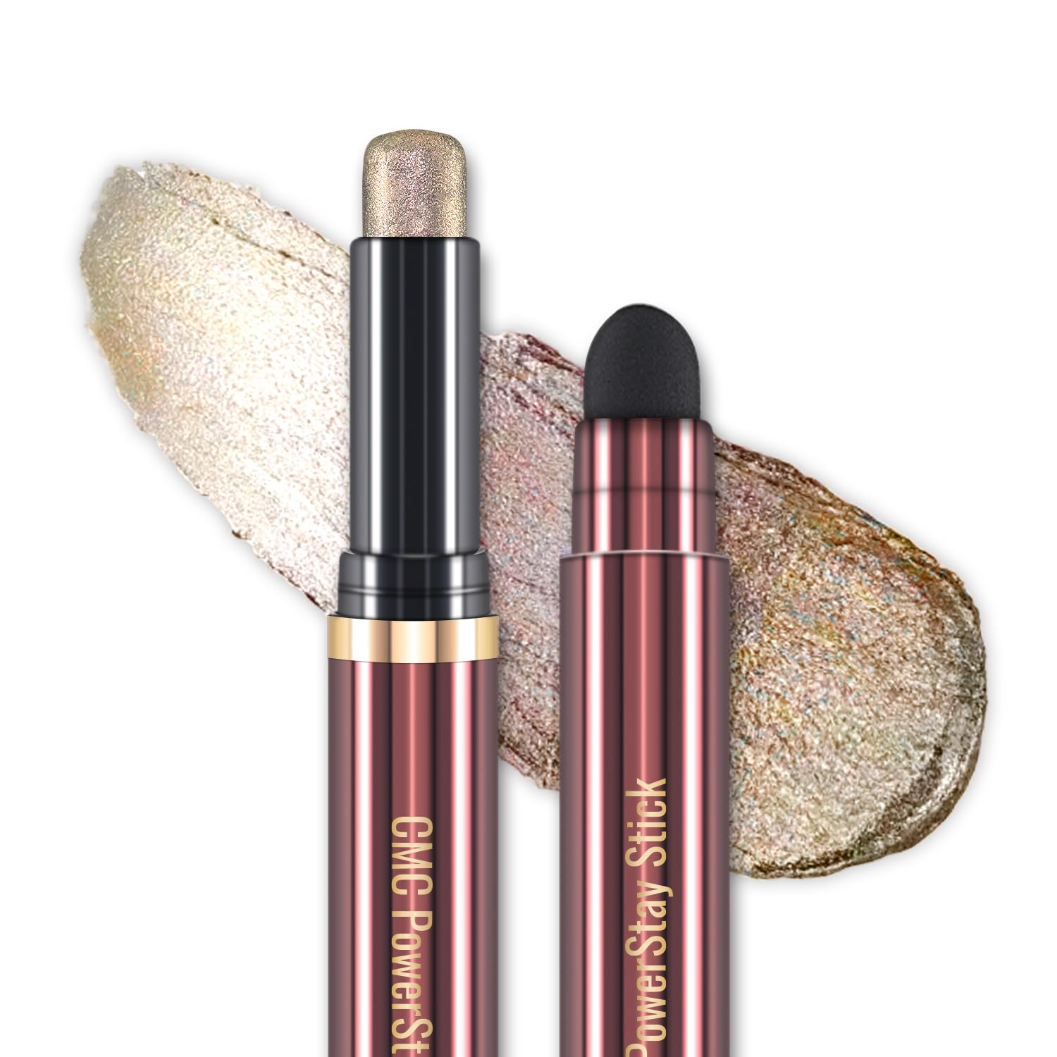 CHARMACY Multichrome 2 in 1 Cream Eyeshadow Stick, Waterproof Eye Brightener Highlighter Stick Makeup, High Pigmented, Smudge-Proof, Vegan & Cruelty-Free (#904)
