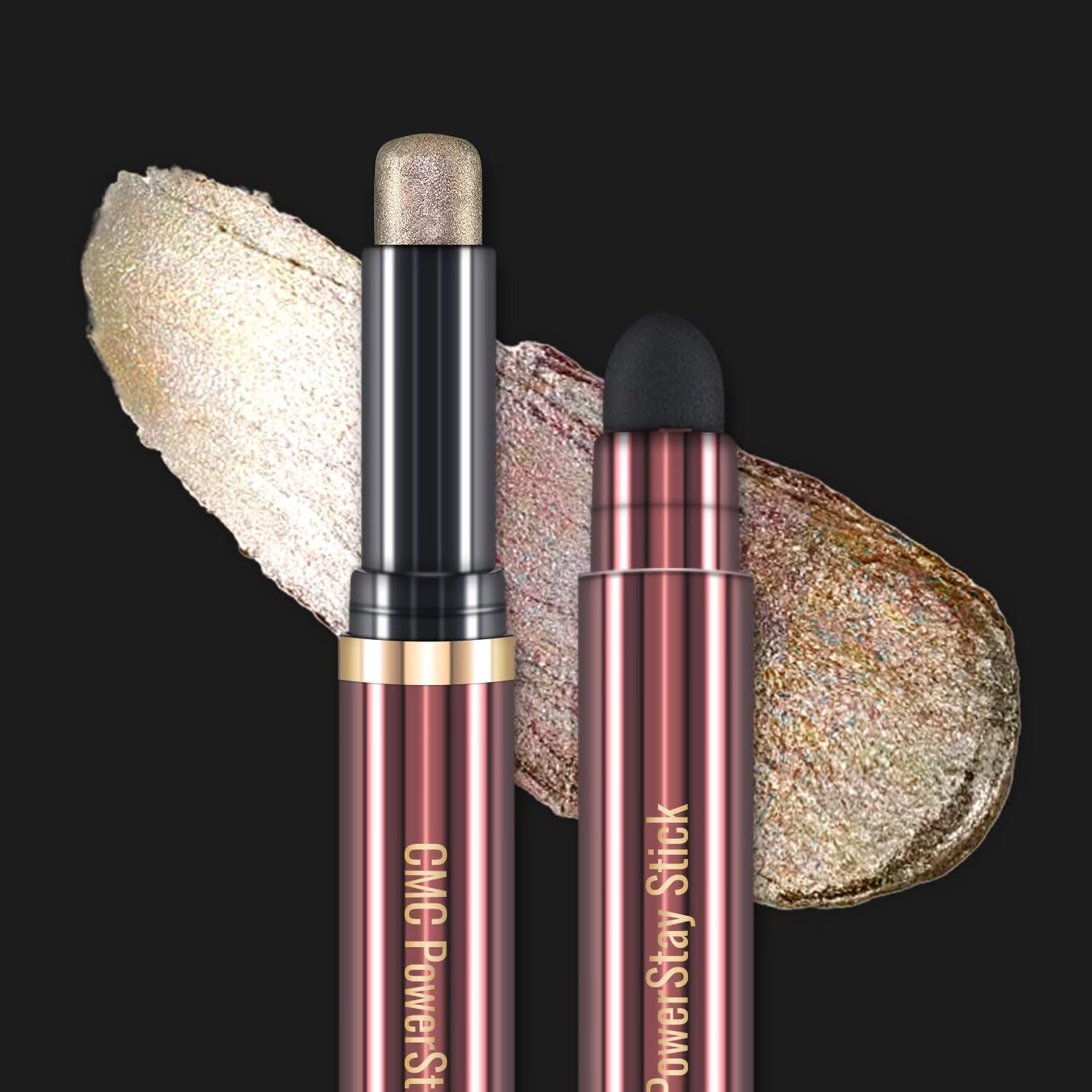 CHARMACY Multichrome 2 in 1 Cream Eyeshadow Stick, Waterproof Eye Brightener Highlighter Stick Makeup, High Pigmented, Smudge-Proof, Vegan & Cruelty-Free (#904)