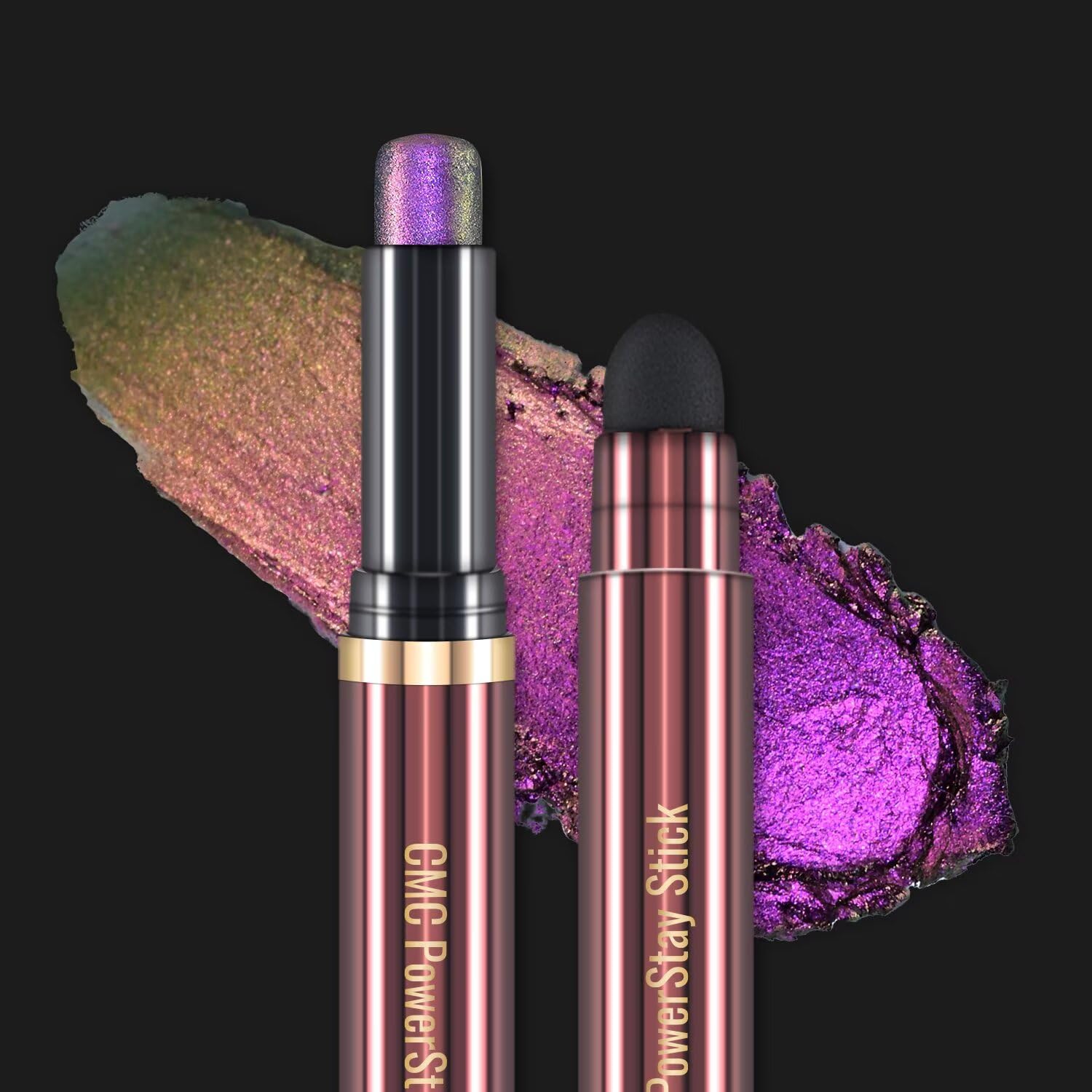 CHARMACY Multichrome 2 in 1 Cream Eyeshadow Stick, Waterproof Eye Brightener Highlighter Stick Makeup, High Pigmented, Smudge-Proof, Vegan & Cruelty-Free (#904)