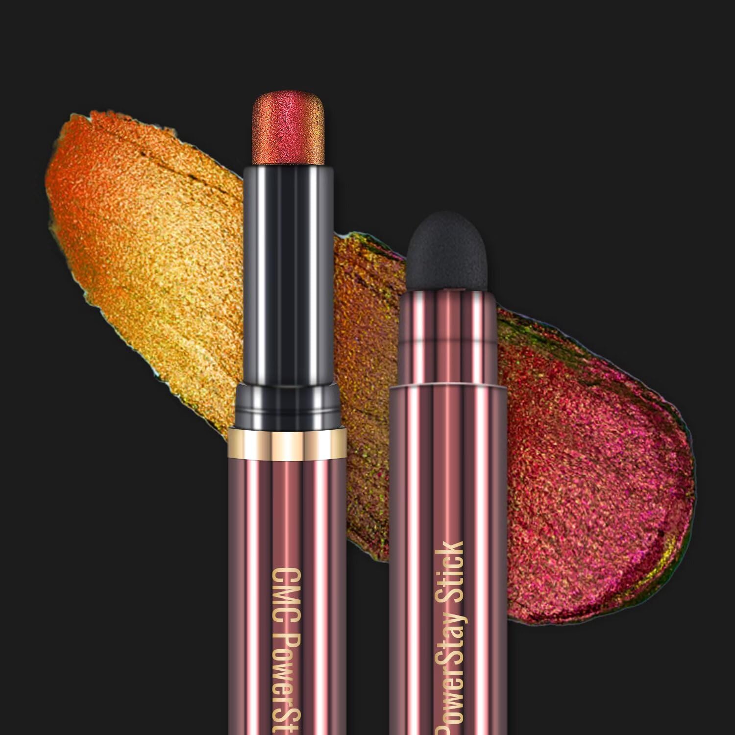 CHARMACY Multichrome 2 in 1 Cream Eyeshadow Stick, Waterproof Eye Brightener Highlighter Stick Makeup, High Pigmented, Smudge-Proof, Vegan & Cruelty-Free (#904)